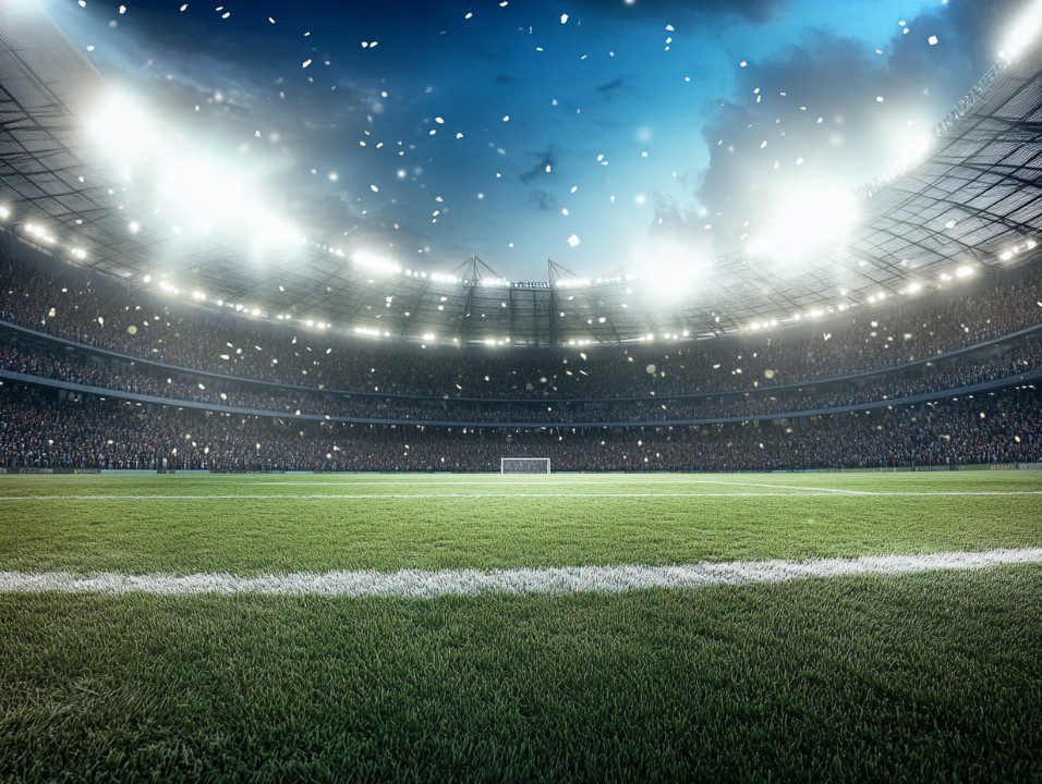 soccer stadium under lights